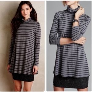 Bailey44 Dress, Long Sleeve, Grey and Blue Stripe